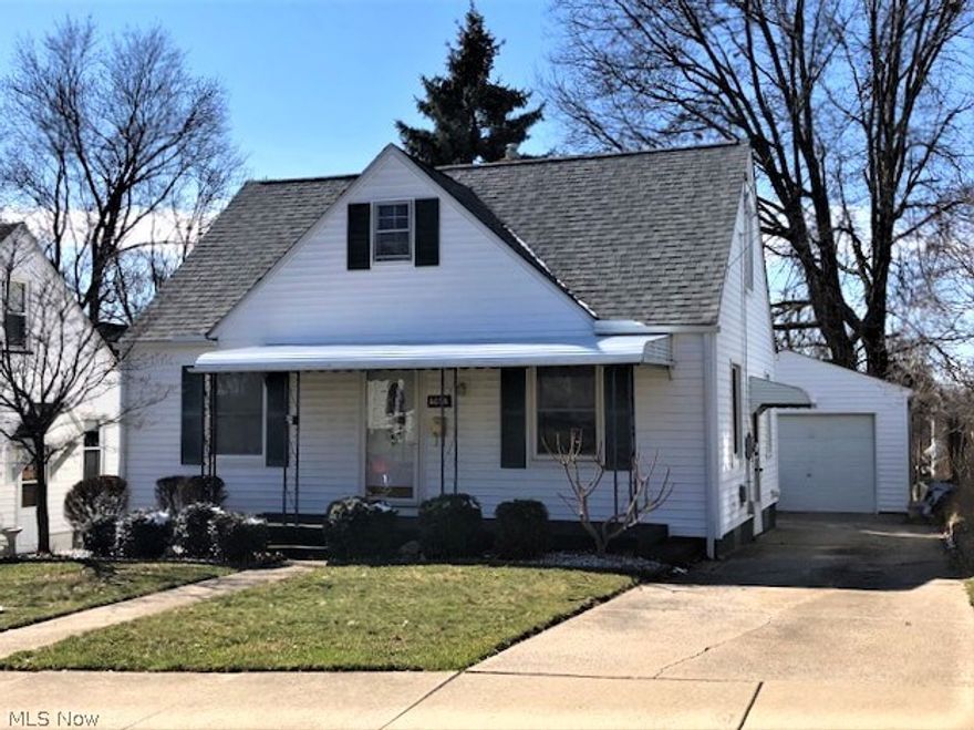 Neat and clean, very well maintained 3 bedroom Cape with 2 first floor bedrooms and full bath and 3rd bedroom on 2nd floor.   Enjoy the fully applianced, eat-in kitchen with wood floors and plenty of cabinets and the formal living room with a soft, neutral decor.   The basement is unfinished with newer water softener that will stay, washer and dryer are also available.  Newer furnace ( motor just rebuilt last year), Central air just added within last 2 years.  Exterior features include an Oversized one car garage, shed and back yard and covered front porch.   This home is very close to Heintz park, I-77 and Rt 8.   This one is super nice and ready to move into.