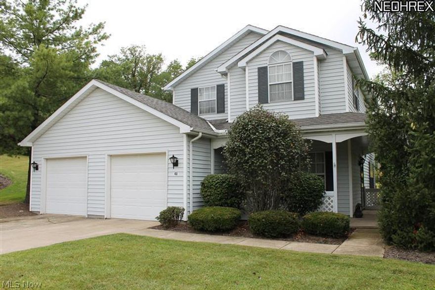 Free-standing charming Condo in Burlington Oval. 3 bedrooms and 3 baths on a quiet cul-de-sac. This home is 1 of 3 condos in this development that has a wrap around front porch. Huge kitchen with an eat-in dining area and new vinyl flooring. Slider goes out to a sizable deck with beautiful views and a private walking trail. Vaulted ceilings. Large master suite with walk in closet. Big 1/2 moon windows in the 2nd bedroom and at the stairway landing. Home has been professionally repainted. New carpet and hardwood flooring. First floor laundry. Tons of storage and a 2 and 1/2 car attached garage. Near Geauga Park District's Bike Path, YMCA, parks, golf, tennis, shopping, dining and Chardon Square. Great location in a fantastic community! Home Warranty Offered!