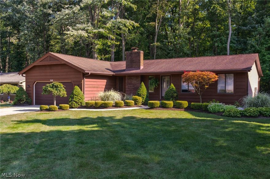 Welcome to first floor living at its finest! This meticulous updated South Mentor Ranch with amazingly open floor plan is an incredible find on a fantastic street! Step in to the Living Room that opens to the Dining Room.  The fabulous Eat-in Kitchen boasts Granite Counters, Breakfast Bar, convenient Pantry, Under Cabinet lighting and Birch cabinets.   Family Room has Wood Burning Fireplace with beautiful hardwood floors.  Come down the hall to 2 spacious Bedrooms featuring hardwood floors.  You"ll love the Large Master Suite and Master Bath with Walk in Closet, and skylight.  Enjoy the change of seasons in the spacious florida room with a private parklike view of the woods, and storage Shed.   Basement holds even more potential of additional living space.   First floor Laundry Room eliminates need for going up and down the stairs.  2 Car Garage features Nature stone.  Enjoy the peace of mind of having a whole house generator and Newer furnace.  This home will sell fast. Hurry and make