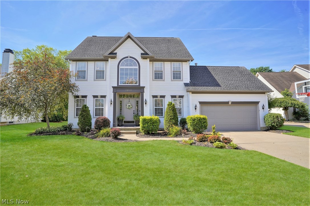 This outstanding home is nestled on a quiet cul-de-sac in the Villages at Fairlawn, a neighborhood with tree-lined sidewalks and 3 wonderful fishing ponds. Conveniently located near expressway access, metro parks, and a plethora of shopping & dining, you'll never run out of things to do! A 2-story foyer ushers you into this impressive colonial with more desirable upgrades and finishing touches than can be mentioned here. Nearly the entire first floor features gleaming hardwood flooring. The gorgeous eat-in kitchen; with granite counters, glittering backsplash and stainless-steel appliances; is open to the living room w/ gas fireplace. Off this room, French doors lead you to a large back deck with gazebo and new stamped concrete patio with fire pit. This setting serves as your perfect retreat for entertaining in the fully fenced backyard. Formal dining room is adorned with a tray ceiling, a 1st-floor office or playroom is conveniently located off the kitchen, and the 1st floor bath has
