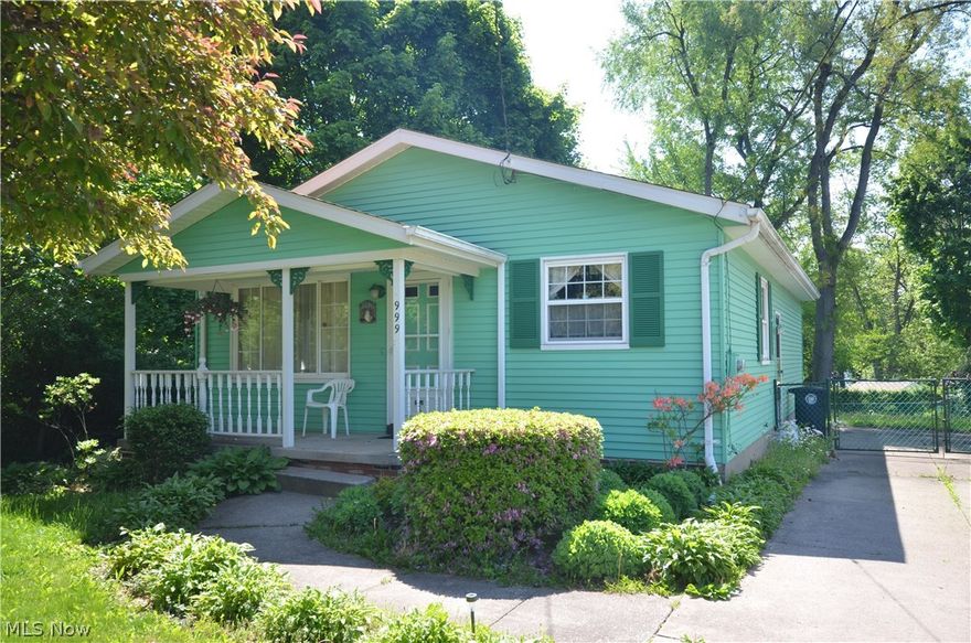 Great opportunity in Goodyear Heights for a ranch style home with full basement, A/C and updated (’12) Dimensional shingle roof. Fully fenced in back yard w shed and welcoming 15x7 front porch to relax on. Living rm w picture window leads to formal dining room w built in shelving and china cabinet – plus a spacious closet to potentially use this space as a bedroom #3. Full bath w shower/tub and bedrooms privately tucked away at the rear of the home w ceiling fans. Additional recessed storage are w sconce lighting in the hall and a storage closet w attic access. Big eat in kitchen off of the living rm w raised panel cabinets, tile backsplash & ceiling fan. Spacious basement w sump pump, glass block windows, work bench area and laundry w utility sink. Added bonus that Washer and Dryer Stay- plus all kitchen appliances! Vinyl windows throughout the main level of the home plus updates: ’12: Dimensional Shingle Roof. ’09: Commode. ’04: Furnace, Sump pump. ’03: Chimney Liner, cap & vent pipe