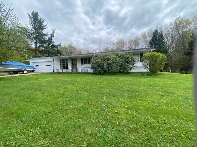 One floor easy living in this 3 bedroom 2 full bath ranch on .59 acres in Aurora School District. The spacious living room is open to the dining area. The kitchen and laundry room are located near by. The other end of the home consists of a master bedroom with master bath access from the bedroom and hallway. Plus there is another full bath with a stand up shower. No lack of storage with a walk in hallway closet and oversized bedroom closets. There is a paved double lane driveway leading to the 2 car attached garage. All appliances will stay: washer, dryer, stove, refrigerator (all maybe about 9 years old). This is an estate and will be sold AS IS. This lovely ranch home needs some updates but has been treated with respect. Possible city water at the street. There is a water hydrant in the front yard. Buyer to do their own due diligence.