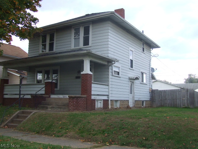 Nice spacious 2 story with 3 bedrooms, 1 1/2 baths and a 2 car detached garage. Open oak staircase, original woodwork, french doors, replacement windows, wood laminate floors in large kitchen. Updated electric, new hot water tank, newer furnace. Mud room & half bath off kitchen. New back deck.