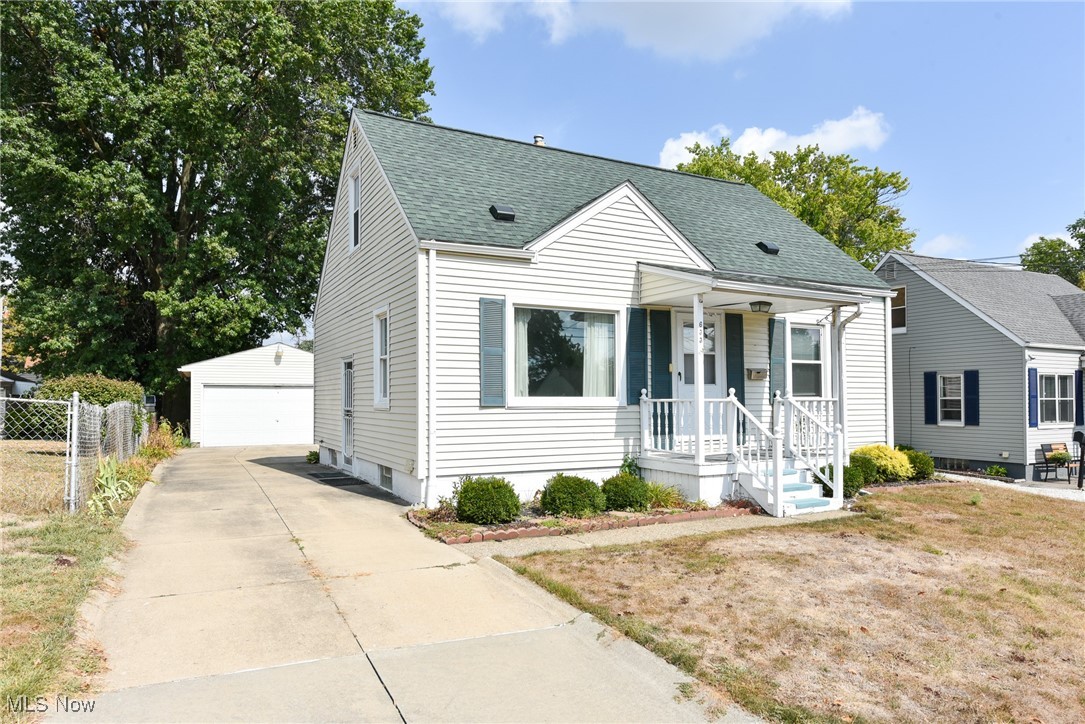 Nothing to do here! Brand new kitchen with white cabinetry and granite countertops 2025 along with a stainless steel dishwasher. Brand new laminate flooring throughout first floor. Freshly painted throughout. Updated bathroom with new tub enclosure and sink 2025. Two bedroom on first floor. Newer vinyl double paned windows throughout. Second floor offers office area and third bedroom with charming natural woodwork, hardwood floors and built-in drawers. New carpeting in basement ceramic block rec room that has fun bar area for entertaining and lots of natural woodwork. Workshop area in utility room. Vented glass block windows. Updated 100 am electrical panel. Newer updated Trane furnace. Newer Rheem hot water tank 2025. Newer architectural three dimensional roof on home and garage. Also newer vinyl siding. Large two car detached garage with electric and opener. Concrete driveway in excellent shape. Great curb appeal with covered front porch. Located in Voris Elementary School district.