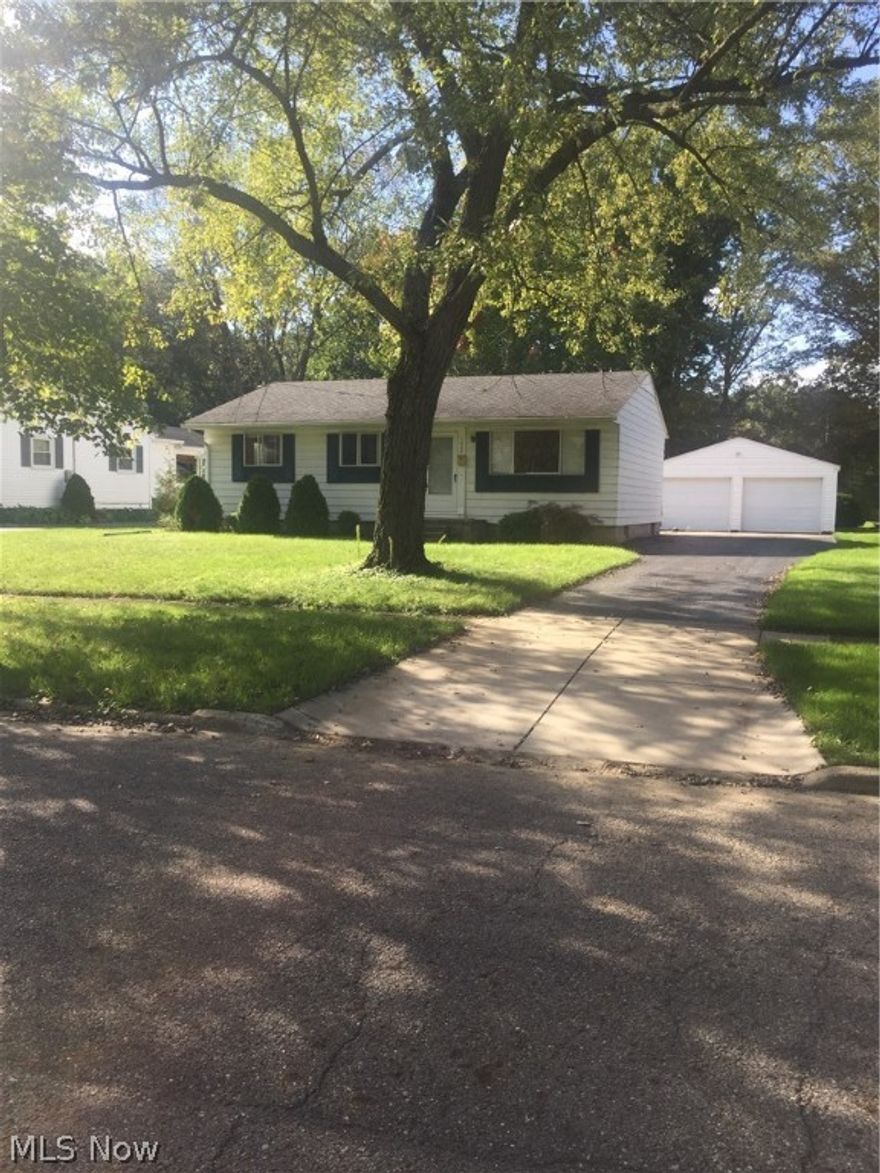 Nice solid 3 bedroom ranch home with 2 car Detached Garage. Sits on a dead end drive with a large back deck and a private back yard that leads into a park. Hard wood floors threw out living room and Bed rooms. 1 Bedroom with a built in loft bed and desk for work or study area. A large eat in Kitchen, Newer roof, high efficiency furnace, H2O tank and central air. Basement half finished with the start of a new construction for a bathroom. Range and refrigerator stay. Needs a little bit of TLC. Bring offers.