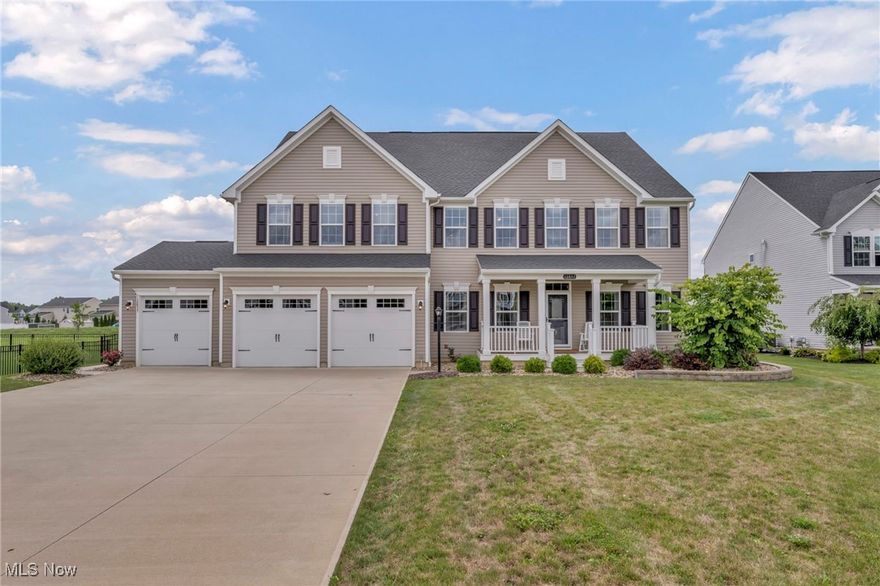 Welcome to this stunning Versailles Model in the sought-after Hunting Meadows community of Columbia Station-an area quickly emerging as one of Northeast Ohio's most dynamic places to live.  Built in 2021 and lived in lightly by adults only, this home offers more than 4,500 sq. ft. of upgraded luxury.  Designed for modern living, it features soaring ceilings, an open floor plan, and a massive loft overlooking home office area.  The owner's suite is a true retreat with sitting area, walk-in-closets and a spa-like glamour bath.  Upstairs laundry adds convenience.  The full basement-already plumbed for a bath-awaits your custom entertainment vision.  Outside, experience your own oasis: a fully fenced yard with in-ground pool and resort-inspired hardscaping.  Perfectly positioned on a quiet cul-de-sac lot, this property also offers a 3-car garage with custom epoxy flooring.  With 5 bedrooms, 4 Full baths, and unmatched craftsmanship throughout, this is the lifestyle upgrade you've been waiting for.