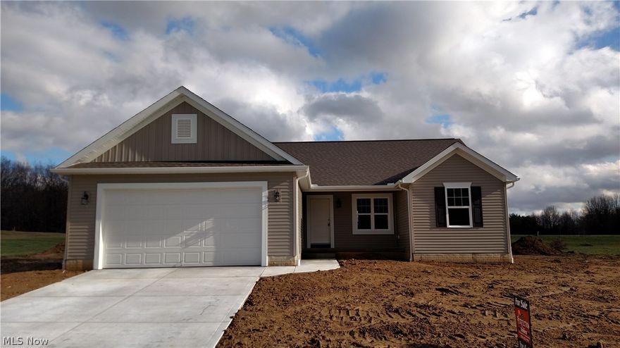 New Construction built by North East Ohio's Preferred Custom Home Builder, Perfection Homes. This open floor plan ranch has cathedral ceilings in great room open to kitchen and dining area.  Kitchen offers flushmount bar with sink and pantry.  1st floor laundry. Master bedroom has a cathedral ceiling and double sink vanity in bath.  R19 insulation, 2x6 walls, Dimensional shingles. This is a must see!!  Welcome to another Perfection Custom Built Home. As we are nearing the completion, please excuse any remaining dust and debris. Although we pride ourselves on details of our homes, while viewing this home at this stage, please remember, we have yet to conduct our final walk through and address any touch ups that may require our attention. Thank you for considering a Perfection Custom Built Home.