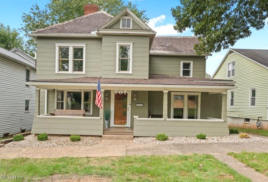 Discover the perfect blend of vintage charm and modern comfort in this absolutely lovely 1910 home! The welcoming covered front porch invites you right in, where you'll immediately notice all the care & updates.  The open first-floor layout allows for seamless movement with the living room, dining room, family room, and bonus room, all connecting to the kitchen at the heart of the home. This thoughtfully updated kitchen includes solid surface countertops, tile backsplash, stainless steel appliances, an eat-at island, and ample cabinet space. The laundry/mud room & full bathroom on the main level complete the first floor, and the upstairs offers 3 nice size bedrooms and the second full bathroom. The unfinished, walk-out basement boosts great lighting, neat & clean storage space, and a 14x12 office. But wait, there's more! This property also includes a 35x24 three-car detached garage with alley access, a fully fenced-in backyard, and a 15x12 deck. With its modern features, spacious layout, and beautiful outdoor spaces, this home is perfect for both relaxation and entertaining. Schedule a viewing today and experience the charm and comfort this property has to offer!