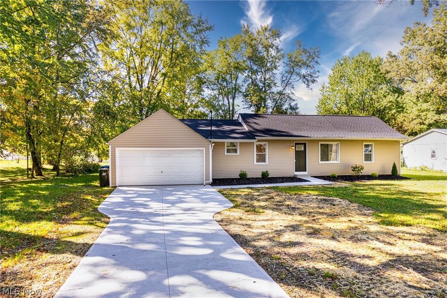 This completely renovated Elyria Carlisle Township Ranch is an absolute must see! This 3 bedroom 1.5 bath Ranch features all the modern updates with a completely new exterior makeover that includes New vinyl siding, new entry door, new patio sliding doors, new roof, new driveway & entry sidewalk, windows, & new landscaping! The interior offers new flooring throughout, Complete new kitchen with new skylight window that allow great natural lighting with the new vaulted ceiling, complete new full bathroom & so much more sitting on just over a half acre lot in the Midview School district. This home won't last schedule your showings today!