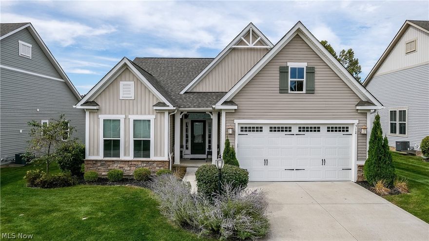 Welcome home to maintenance free living at Sheffield Estates in the desirable lakes of Aurora! This magnificent one owner ranch property is waiting for you to call it home. As you enter the home you are greeted by hardwood floors throughout the first floor. You will notice two bedrooms with a full bathroom centered between the rooms for convenience. As you continue into the home you enter into an open concept floor plan that lets you enjoy plenty of living space & an abundance of natural light. The great room offers a cozy fireplace and is very spacious for living & entertaining. The kitchen & eating area are adjacent to the great room & are very generously sized as well. The kitchen offers granite countertops, a large island & stainless-steel appliances! The master bedroom brings another awesome touch to the property with an extended living area that gives you the ability to make this space useful as a sitting room/office. The ensuite master bath with double sinks & large shower with