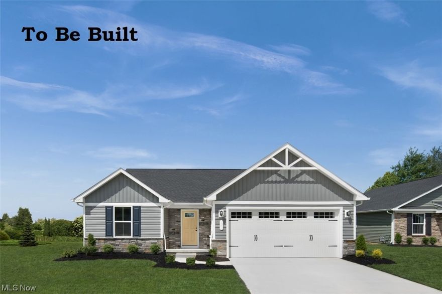 Hidden Village in Perry is the lowest priced “all ranch” community in Lake County that has simplistic first floor living with luxury details and landscaping included!!    You will have gorgeous luxury vinyl plank and ceramic tile throughout.  A charming gourmet kitchen awaits you with granite counter tops, sleek cabinetry,  center-island for seating and storage, walk in pantry and stainless steel stove, dishwasher, microwave and refrigerator.    This adorable fully-loaded kitchen opens in to your  spacious great room and dining room.    You will be in love with your private owner’s suite that includes a private bathroom oasis with double sinks, tile surround 5’ walk in shower with a seat and roomy walk in closet.    You will also have two other bedrooms and a full bathroom on the opposite side of the home.  Think you may need storage or extra living space?  A huge unfinished basement is included!  Your health and safety are important to us!  Call today for a private and personalized appointment.  To-be-built. Photos are for representation only.