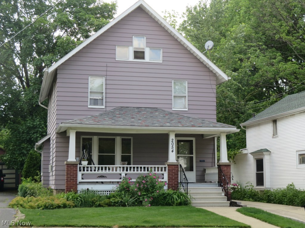Been looking for an affordable Cuyahoga Falls home but the homes you're finding are too small? Not this one! This 1600+ square foot, 3-4 bedroom colonial is a perfect size. The living room is open and inviting. The kitchen has been nicely-updated with crisp white cabinets and neutral countertops. You'll finally be able to take your turn hosting family dinners in your own formal dining room with built-in china cabinets, quaint window seat with storage drawers underneath, a gorgeous tongue-in-groove ceiling and classic hardwood flooring. The roomy, remodeled upstairs bathroom features a garden tub, shower enclosure, beautiful sink base cabinet and ceramic tile floor. Have teenagers who want their own space? Bedroom 2 leads to the 3rd floor where's there's an extra bedroom and a bonus room! If you have lots of visitors, the driveway has a big concrete pad in the back that will hold an extra 3 cars and the driveway is super long, too! The roof, water heater and electric panel have been upd