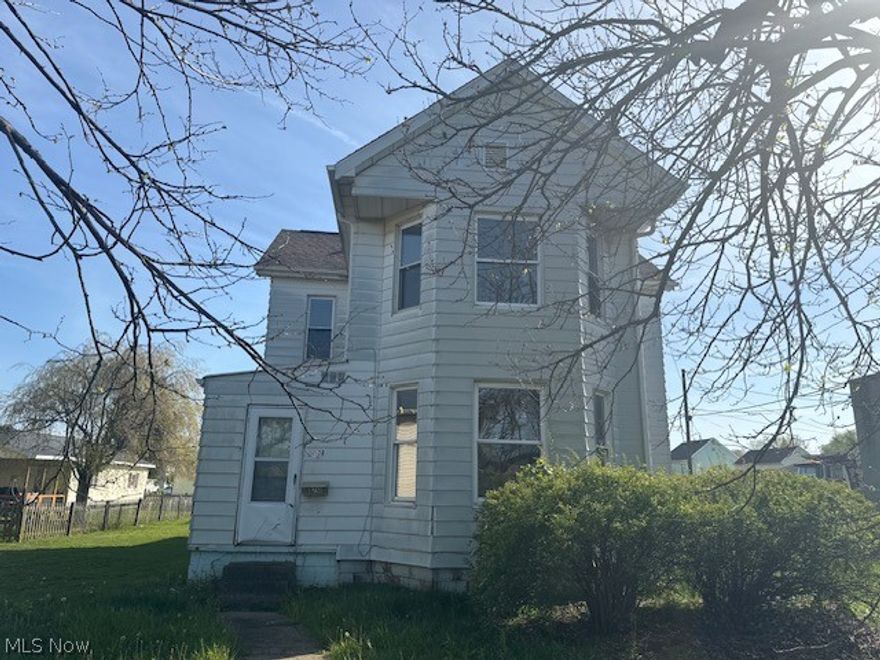 4 bedroom home with large rooms throughout. There are 3 bedrooms and a bathroom upstairs while 1 bedroom is on the main floor. Large eat in kitchen and laundry on first floor.  Ornamental fireplace in living room and wood floors on main level. So much potential to make this into your dream home. Call your Realtor today for your viewing!