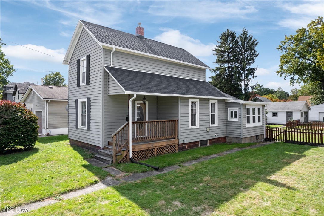 Welcome to your cozy retreat on 31st Street in Barberton!  Accessed via a private alley, enter into a cottage-like escape with a fenced in backyard and brick-style paver patio perfect for evening gatherings or quiet mornings with a steaming cup of coffee. The detached garage offers room for one car plus ample space for equipment and a handy workbench.
Enter through the back door into a welcoming mudroom that flows seamlessly into the heart of the home, a spacious kitchen boasting fresh new flooring, a breakfast nook for weekend brunches, and a timeless backsplash that ties it all together with effortless elegance. From here, you have direct access to the large dining area, which opens to a generous living room, ideal for family movie nights or heartfelt conversations.
On the main floor, discover a versatile large room (once a bedroom) cleverly converted into a first-floor laundry space, but with endless potential as a combo laundry-bedroom, home office, or whatever sparks your imagination. It's conveniently attached to the home's full bathroom, featuring soft green vintage charm that adds a touch of nostalgic appeal.  Upstairs, two good sized bedrooms await, including one with a large closet and a delightful small loft- envision it as your personal reading nook, curled up with a book. 
You're close to local gems like Leach's Meats and Sweets for fresh baked goods and groceries, or Durbin's Magic Freeze for their legendary hot fudge- a true community staple that sweetens the deal.
This isn't just a house; it's where comfort meets connection, inviting you to build memories in a town within close proximity to so many of Northeast Ohio's amazing attractions.
Recent updates (in 2025) include:  New roof, gutters and downspouts, carpet throughout, kitchen and laundry room flooring, new bath/shower surround, new dishwasher, freshly painted interior.  Seller is generously offering a one-year Home Warranty through Old Republic Home Protection.