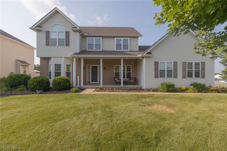 Welcome to this lovely landscaped 4 bedroom, 2.5 bath 2300+sqft colonial with finished basement, attached extended 2.5 car garage and private, fully fenced in yard with a patio, deck and above ground pool located on a corner lot.  The inviting porch welcomes you through the front door opening to the two-story foyer showcasing the open floorpan and 9 ft ceilings.  A family room or office space with French doors open to the living room featuring a gas (or wood burning with gas start) fireplace and views of the backyard.  The eat-in kitchen hosts ample cabinets, a pantry and breakfast peninsula.  Enjoy hosting family dinners in the formal dining room with tray ceilings.  A half bath and laundry room (washer & dryer stay) complete the first floor.  Upstairs hosts the master suite with cathedral ceilings, double closets and private bath with double sink vanity, glamour bath, shower and private toilet room.  Three more bedrooms and a full bath complete the second level.  More room for entertaining can be found in the finished basement along with space for all your storage needs.  Countless hours of fun and relaxation to be had on the backyard deck and patio along with the 24 ft above ground heated pool.  Updates include new sump pump (2021), roof tune up (2021) and hot water tank (2016).  You don't want to miss this one! Schedule your showing today.