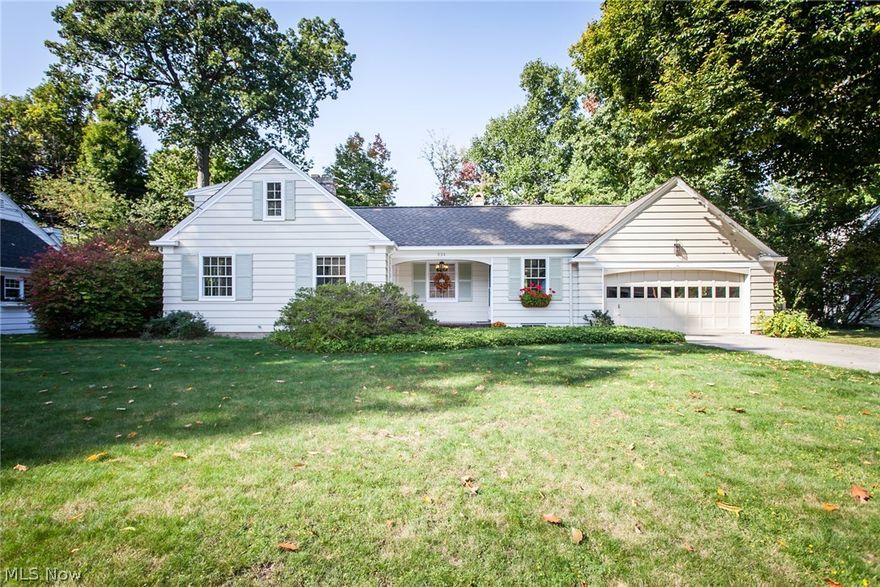 Charming Krumweide home set on Saddler Road in desirable Bay Village. Curb appeal abounds with this 1948 cape cod. Spacious living room with original built ins and fireplace as the focal point. Living room seamlessly opens to the dining area featuring a picture window flanked with built ins.Eat in Kitchen and 1st floor laundry are located right off the dining room, providing great flow through the main living area.Down the hallway you will find the 1st floor master w 2 closets, well appointed full bath, and 2nd bedroom w new carpet.Gorgeous 4 season sun room rounds off the 1st floor w views of the private backyard and patio.Original refinished hardwood floors in the main living, dining, master, and hallways. Up the stairs you will find the 3rd bedroom, 2nd full bath, and flex space that can easily be a 4th bedroom.Fresh neutral paint throughout. Large attic space provides abundant storage in addition to the 2 car garage. Sizable backyard w mature landscape providing endless possibiliti