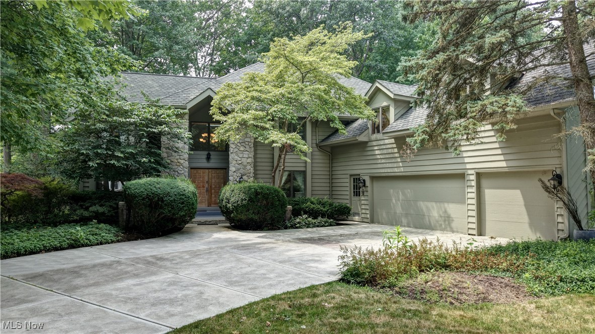 Stately five bedroom, four bath contemporary in sought-after Huntington Woods! Over 4,000 square feet of finished living space. Come on into the grand 2-story foyer that opens to the formal living room/dining room, private office/den with built-ins, and a large family room with vaulted ceiling and fireplace. The gorgeous, updated eat in kitchen features Corian counters, stainless appliances, granite island, built-ins with desk and pantry. Stunning sunroom with fireplace and glass sliding doors to the large deck set on a beautifully landscaped half acre lot ideal for entertaining. Upstairs, the oversized primary suite includes walk in closets and a spa-like ensuite bath. Four additional bedrooms, and full bathroom. The Media/theater room is also the third bedroom (23x20), has a bathroom attached. The lower level offers an unfinished basement with plenty of storage. Three car garage. A/C and furnace (2022). Located in award-winning Bay Village Schools and close to Lake Erie, Huntington Reservation, and shopping. A rare opportunity!