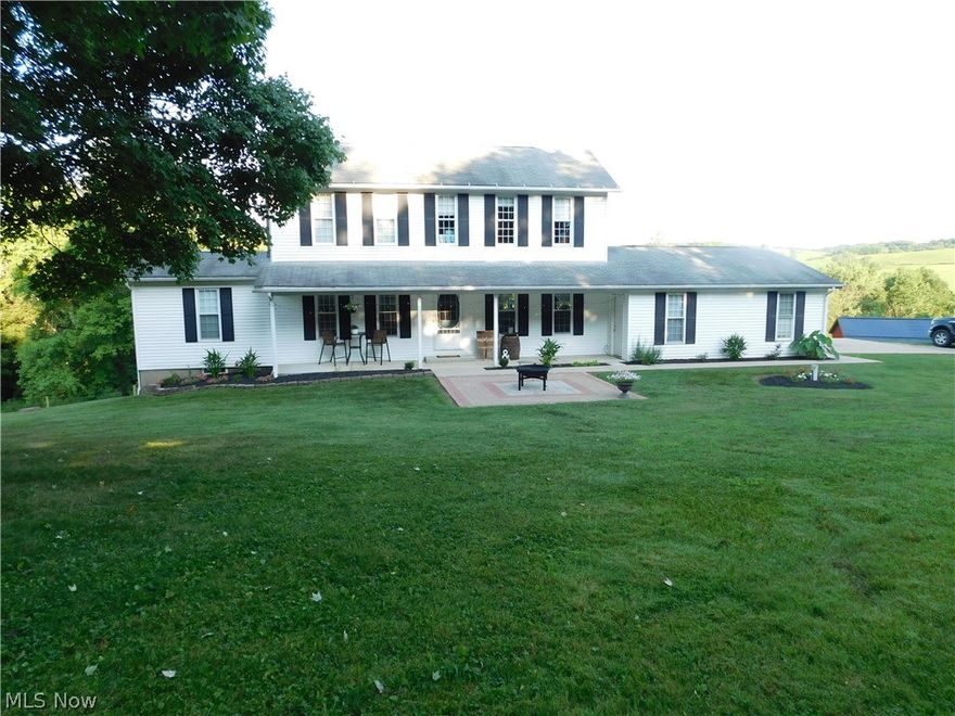 Located on the outskirts of Keene this two story home is situated on 5.8 acres. The home offers kitchen, living room, dining room, bedroom, full bath and laundry room with 2 additional bedrooms and full bath on the second floor. The walkout basement has a man cave, fruit cellar and exposed stone foundation. This is a super clean home and comes with the kitchen appliances and washer and dryer. The front porch leads to a paver stone patio and a deck off the back with a view of western sky. The land is slightly sloped with a well manicured yard, open pasture land and about 3 acres of woods. The 32'x24' barn, built in 2018, has 2 box stalls, hay loft, water and electric.