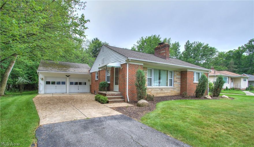 Set your appointment today to view this great one owner Brick & Stone Ranch style home. Enjoy the convenience of nearby amenities with the privacy of over an acre of land backing up to Calvin Park. Built with quality and care by the original owner! Some additional amenities include whole house attic fan, A/C installed 2005, new windows installed 10 years ago, hot water tank in 2009 and a full bathroom remodel in 2009! This home also features a fully finished basement with fireplace and Bathroom. Garage is a substantially over-sized 2 car built extra deep for additional storage. The sun porch is heated for use all year! This home has been very well maintained and cared for over the years and is now available for your viewing!