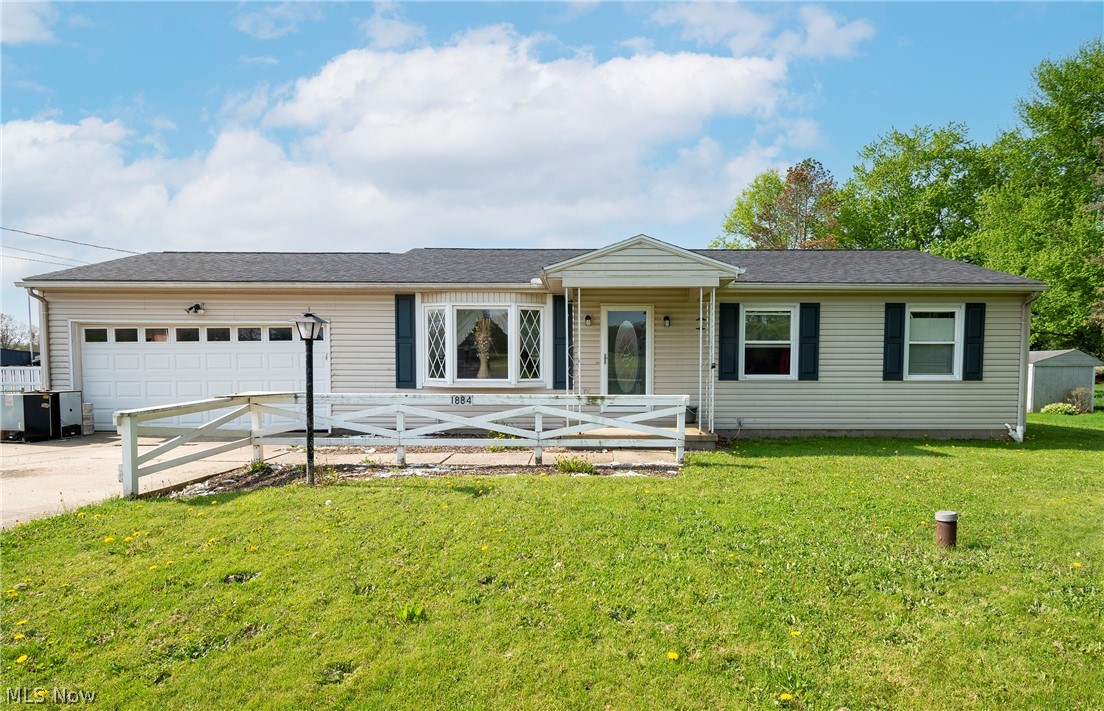 Welcome to 1884 Old Forge Rd! Located in a tranquil country setting on a half acre lot, this 3 bed, 2 bath ranch won't last long! The main level boasts hardwood floors throughout the living room and hallways and is filled with natural light. Continue from the living room into the spacious kitchen that includes stainless steel appliances and eat-in kitchen area. Sitting off the kitchen is a sunken sun room that grants access to the back patio. Half bath conveniently connects the owner's bedroom and hallway to kitchen. The basement includes a cozy extra living room space and possible 4th bedroom or office. Enjoy your evenings on the covered back patio with extensive backyard and open field views. 2 car garage and shed for extra storage. Roof 2019. Don't miss your opportunity to own this home. Schedule your private viewing today!