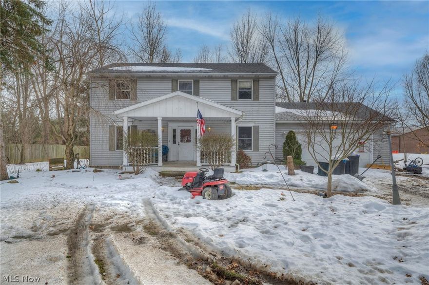 Exceptional Buy on this Spacious Newer 1988 Year Built, 4 Bedroom, 2.5 Bath Colonial with Finished Basement, Covered Outbuilding/Storage, Beautiful Country Style approx 1.5 Acre country Lot....This $300K Home needs some TLC (Cosmetic) to bring it back to its original glory...Well thought out smart floor plan with spacious well lit rooms that appears to be mechanically pretty sound, make this fantastic home beautiful again. Kitchen perfect for entertaining w/formal dining room for larger gatherings. Desirable original hardwood floors throughout much of the home. 4 large bedrooms with 2.5 baths so everyone has space to relax. Finished basement w/endless possibilities. Raised custom covered deck overlooks the gorgeous private land with metal covered outbuilding that is perfect storage with space to work. Great amenities and features in a PRIME LOCATION of Medina at a reduced price...Call today for your private showing!