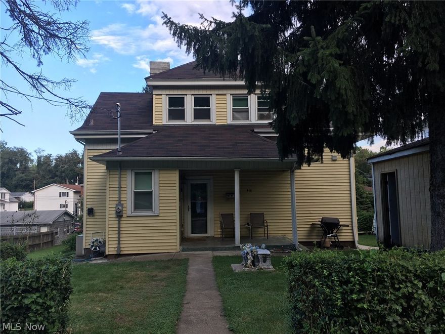 Vinyl sided 1.5 story home on double lot in the village of Yorkville.  Home features main level bedroom with bathroom.  Formal dining room & main level laundry area.  Two bedrooms & full bathroom upstairs.  Detached 1 car garage.  Updated roof with 30 year shingles & breaker box.  Half bath in basement.