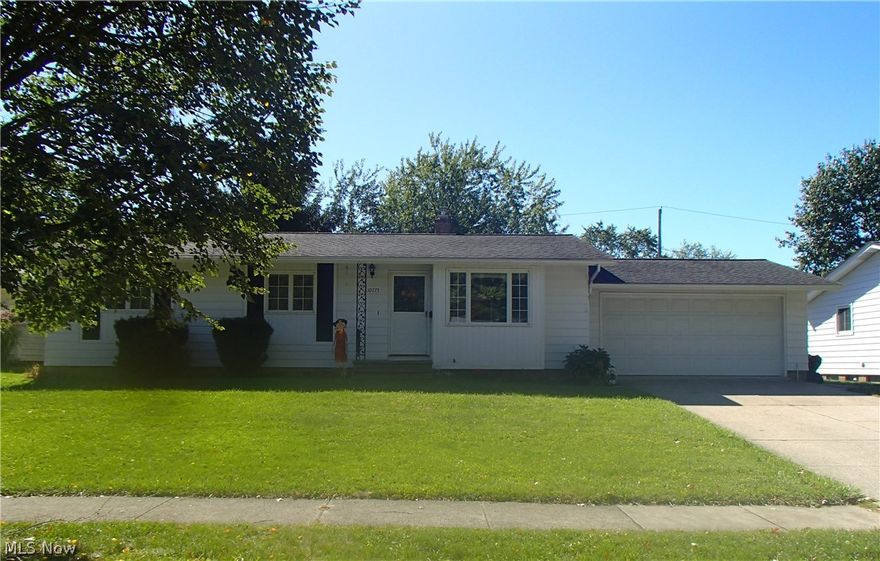 Clean and bright 3 bedroom Ranch on quiet cul-de-sac. Welcoming entry foyer.  Bright eat-in kitchen with all appliances and large pantry.  Dining room with patio door and exposed hardwood floor. Living room has full wall windows overlooking pretty and spacious backyard and patio.  Full bath with Master bdrm access.  Half bath off kitchen.  Large double closets in bedrooms. Hardwood floors under carpet on first floor  Full finished basement with glass block windows, washer & dryer and stall shower, plus work bench and lots of storage! Newer roof.  Attached 2 car garage. Don't miss out..this is a nice home!!