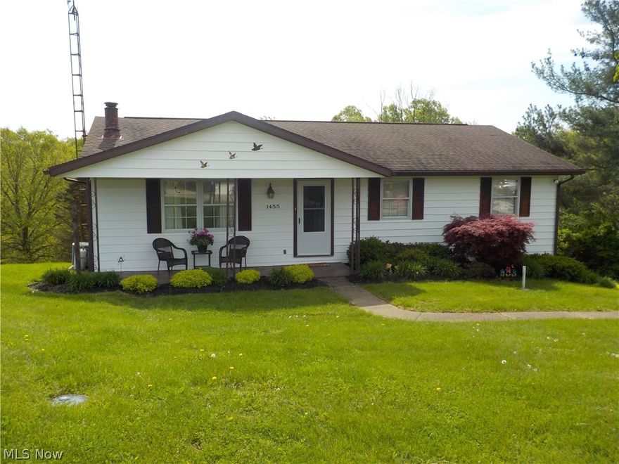 3 Bedroom, 2 Full Baths Ranch in the  Franklin Local School District, Sitting on a Picturesque Hill Top on a Cul-de-sac ( A Really Great View of the Country Side ) Conveniently  Just 3 Miles form The City Limits, Wooded Back Yard With 12" x 8" Rear Deck to View the Wild Life From the Overlook as it ventures out of the Wood to the Open Ground, 2 Car Garage , Walk Out Basement with Full Bath and Family Room, New Central Air Unit, Kitchen with Extra Counter,
Updated Carpet in Living Room and 2 Bedrooms, Updated Insulated Garage Doors, Covered Front Porch, Great Setting and Location, Well Maintained and Ready for Your Viewing. There is a B Dry system in place with a transferrable warranty.