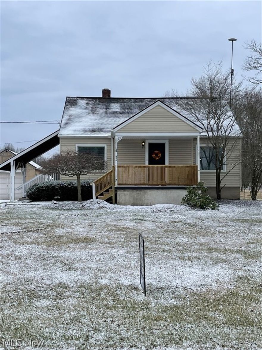 The home features updates throughout; bath, new kitchen, all new and refurnished flooring, and new double hung windows. The home also features a full basement and single car detached garage.