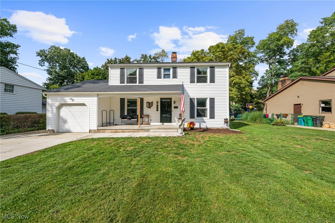 Welcome to this beautifully updated 4 bedroom 2 full bath colonial located in one of Painesville Township's most sought-after neighborhoods. From the moment you step onto the charming covered front porch and enter the spacious foyer, you'll feel right at home. This move-in ready gem has been renovated from top to bottom with thoughtful attention to detail. The large living room offers a versatile layout, perfect for relaxing or entertaining. You'll fall in love with the stunning eat-in kitchen, featuring crisp white cabinetry, granite countertops, a stylish tile backsplash and newer stainless appliances - all included with your purchase. Adjacent to the kitchen is a bright and inviting formal dining room that can also serve as a flex space to suit your needs. The main floor also includes a beautifully remodeled full bath with a walk-in shower, and direct access to the attached garage. Upstairs, you'll find four generously sized bedrooms, with with large closets, and a second updated full bath. The partial basement adds the potential of valuable living space for recreation, hobbies or a playroom, along with a dedicated laundry area. Step outside through the newer sliding door to a spacious deck that overlooks a beautifully maintained backyard - complete with a basketball court, play set, and a handy storage shed. It's the ideal setup for family living and entertaining. Major recent upgrades include: newer roof, septic system, central air, driveway with additional parking pad, windows, full kitchen & bath renovations, updated flooring and fresh paint throughout - and that's just the beginning. Homes like this, with extensive updates, great layout, and a fantastic location, don't come around often. Don't miss your chance to own this turnkey treasure in Painesville Township.