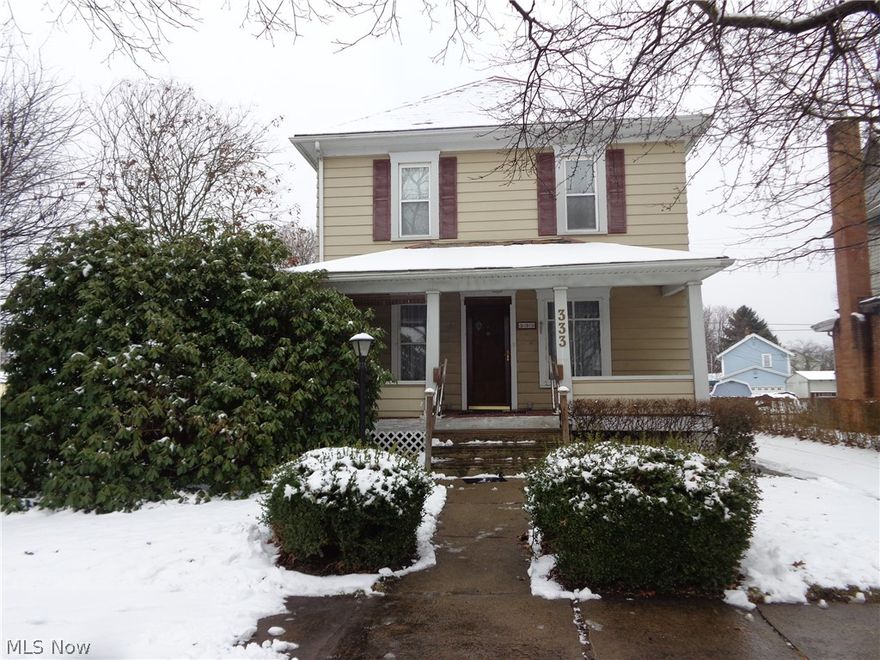 Great Investment property with additional lot! Nice 3 Bedroom 1 1/2 Bathroom home with a large kitchen, dining and living room. Open stairway w/beautiful woodwork. Gas fireplace in living room. Detached one car garage, back deck and spacious front porch. Lots of potential!
