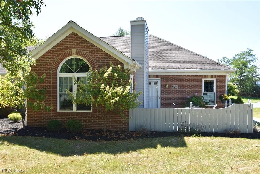 Immaculate, updated Canfield condo.  Rarely available.  New vinyl siding, newer roof, garage door, and front storm door.  Furnace/AC (2014).  Quality tilt-in windows (2013).  Newer ceramic tile in both bathrooms, with new counters and framed mirrors.  Master has newer 2-piece shower/tub combo.  Kitchen has newer counter top, ceramic floor, tiled backsplash, and extended counter, allowing for bar stools.  Living room has a beautiful vaulted ceiling, large distinctive arched window, plus two additional windows for great light.  A cozy gas fireplace and wood entry flooring add warmth to the space.  A spacious fenced in private patio with electric landscape lighting is perfect for good weather dining and relaxing.  Plus, you have just enough room to "putter in the garden", should you want to plant your favorite flowers or foundation plants within your patio area.  Convenient to 224, yet a secluded pleasant community of sidewalks, wooded landscape and friendly faces!  This sweet condo may b