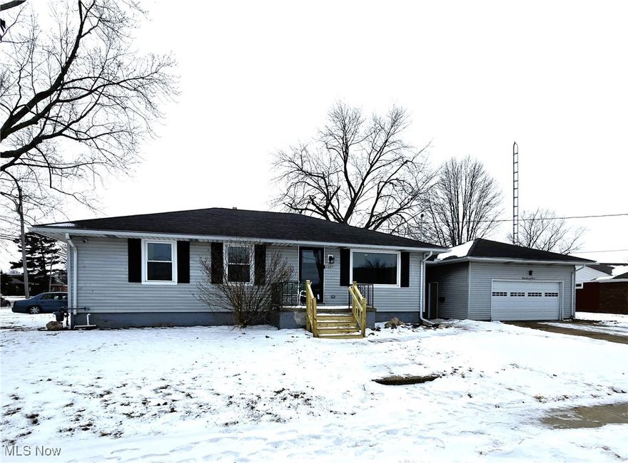 Be first or be sorry! Most updated house for the money in the city! Turn the key and move in! Four bedroom, two full bathroom Ranch with attached two car garage. Updated from the studs out in 2024 and 2025. Wiring, plumbing, hot water tank, sewer lines, drywall, windows, furnace, central air, granite countertops, cabinets, custom shower and water resistant laminate flooring. Nice modern colors!  Water proofed basement boasts big recreation area pre plumbed for another kitchen or wet bar, laundry room, glass block windows, bedroom and full bath with eight spray shower system. Basement would make a nice in-law/teenage suite. Front door and side door cameras. High end security system stays. Walking distance to banks, restaurants, beverage store and shopping! Sellers thought they were going to live here forever...Why buy new and pay? Must see to appreciate! Roof 2019. Includes one year home warranty!