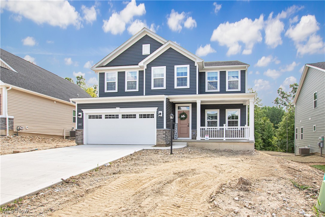Welcome to this stunning brand-new Hudson Colonial by Ryan Homes, completed in May 2025 & nestled in the highly sought-after Woodland Bends community of North Royalton. With 3 bedrooms, 3.5 bathrooms & a finished basement, this lovely home offers modern design, top-tier upgrades & an unbeatable location. With many upgrades in an open & innovative floor plan, this ideal family home has many windows providing natural light & high ceilings. When you arrive, you are greeted by an inviting covered front porch, arrival center in garage entry, & flex room off foyer. Upgraded cabinetry, faucet fixtures, cabinet hardware & tile backsplash. Upgraded LVP flooring throughout, ceramic tile in the bathrooms, & laundry. This home is pre-wired for a ceiling light & an extra window in the master suite. There are 3 mid-wall outlets w/ an extra wood beam for support for a wall-hung TV in the basement, family rm, & loft. Upgraded slide-in range & dishwasher. Wi-Fi-enabled smart thermostat. The office is wired for an internet connection. The kitchen has upgraded pendant lights, under-cabinet lighting & additional LED lighting in the kitchen, bedrooms, loft, & family rm. Comfort elevated toilet seating. The owner’s bath has an upgraded, extra-large Roman shower w/ two heads, a large linen closet, as well as two large walk-in master closets. Covered composite back deck w/ private wooded back yard, so no one will build behind. Walking path behind the homes, owned by the community of Woodland Bend LLC. Finished basement w/ full bathroom, wiring for a wall TV & 2 storage spaces, one with an upgraded basin tub. Grass to be completed by Ryan Homes the week (July 25, 2025, sod in the front, hydro seed in the back & a decorative front flower bed. HOA Declarations & Bylaws furnished upon request. Builder's warranty transfers to the new owner through approximately May 14, 2026. Window treatments & appliances stay! This one is a beauty & a must-see, so schedule an appointment today!