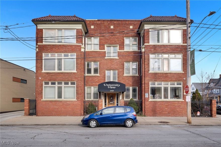 Welcome to this turnkey condo close to CWRU and close proximity to University Circle (University Hospital, Cleveland Institute of Art/History museum etc.)! This has new LVP throughout along with fresh paint and trim. The kitchen has a large wraparound countertop with stainless steel appliances and plenty of cabinetry. The building has a nice laundry facility in the basement along with additional storage. The HOA ($487.63/month) includes water, trash, exterior maintenance, snow removal, parking, property management and more. It has a convenient gated parking lot with the buyer receiving a dedicated spot too. Come check out 11433 Ashbury Ave Apt 1 today!