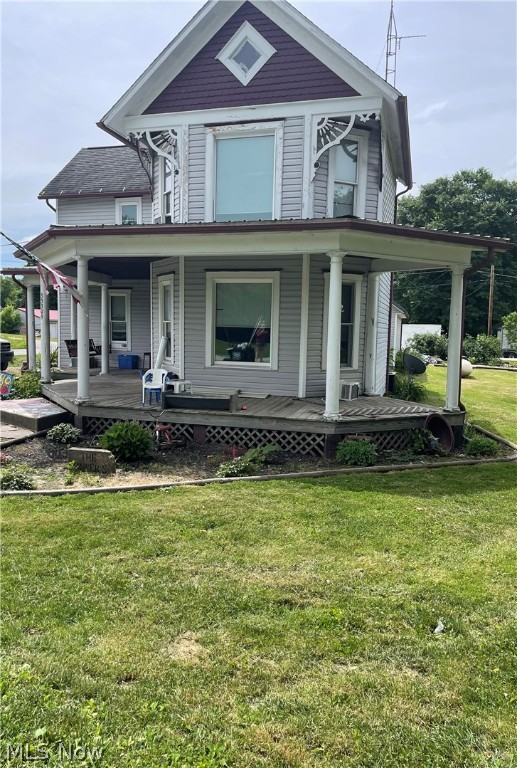 A beautiful 4 bedroom Victorian style home positioned on a large corner lot offering a peach tree, nectarines, blackberries and there are raspberries along the garage. There is a compost pile located by the large space for the garden. The owners also added a shed up against the house to stack the roof for the wood burner. They generally use the wood burner said it is all you need to keep the house nice and toasty! Owners have made many many updates to this home including all new water lines (7 years old). New flooring in the bedrooms master (2yrs), front right bedroom (2month), back right bedroom (2months). All kitchen appliances stay and are under 5 years old. The downstairs bath was just gutted to the studs and completely remodeled, everything in the bathroom is new including the window. The owners have done some updating to the garage. New electrical, new lights, new garage heater, and insulation. They also created a loft in the upper level of the garage which is accessible from th