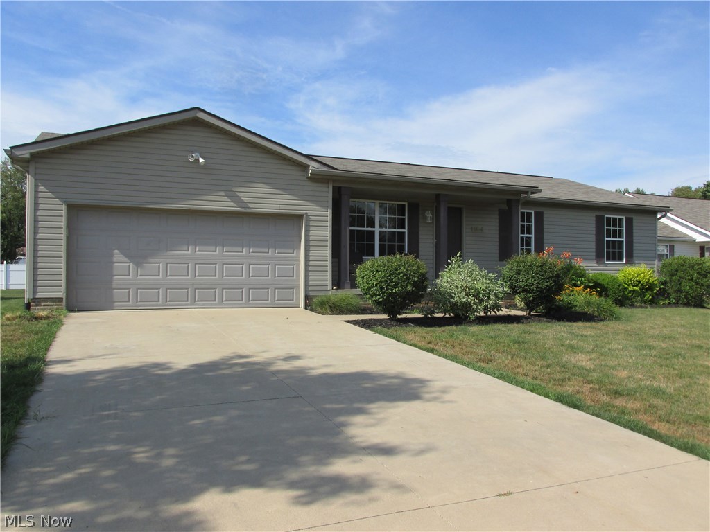 This great ranch home located in Steeple Chase Development won't last long! 3 bedroom, 2 full bath, living room and family room home has so much to offer! Large eat in kitchen with island has plenty of counter space and cabinets. Stainless steel appliances stay! Sliding doors to huge patio and very large yard provided lots of room for entertaining!! Large laundry of first floor! Nice sized heated garage with water, drain, electric and slat board for storage. House is wired with security system. Call today for a showing today!!
