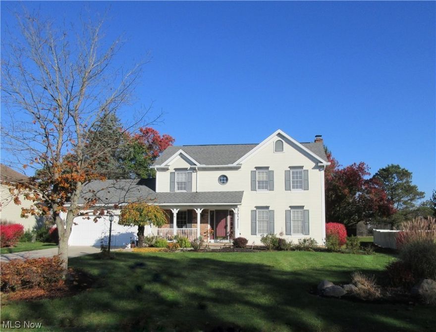 Charming Covered Front Porch Colonial with 2942 Total Square Feet Sitting on .48 Acres has Everything You Need and More. Home features a Covered Front Porch where you can Relax and Enjoy the Soothing Lake View. French Doors lead from the Foyer to a Spacious Family Room with a Cozy Gas/WB Fireplace. (Family Rm & Living Rm Opened into one Spacious Room). Classic Formal Dining Room for Hosting Guests. Eat-in Kitchen (Open to the Family Room) with Plenty of Cabinets, Granite Counter Space plus 2 Pantries for Lots of Storage. Kitchen Includes Stainless Range, Fridge, Dishwasher plus Microwave. Four-Season Room off Kitchen for More Entertaining Space or Enjoying Views of Your Serene Backyard All Year Round if it’s too cold to Relax on the Attached Deck. Convenient First-Floor Laundry. There are Four Bedrooms and Two and a Half Baths, Including a Vaulted Owner Suite with Walk-in Closet and Ensuite Bath w/Soaking Tub, Stand Up Shower, Double Sinks and Vanity. Attached Two-Car Garage with Drain and Hot/Cold Water Access. A Full Basement that can be Finished Your Way for Extra Living Space. Pool Table can stay! This Tranquil Home is located in a Quiet and Friendly Neighborhood. Don’t miss this Chance to Own your Dream Home. Close to Rt 8/77 S and Rt 8/271 N. No Worries – Home Warranty Included!
