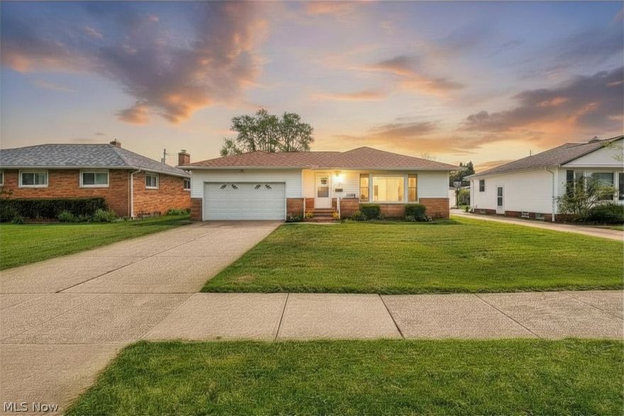 Welcome home to this beautifully maintained ranch offering effortless one-floor living in a quiet, established neighborhood with standout curb appeal. From the moment you step inside, you’re greeted by a bright, open layout filled with natural light and a warm, inviting feel throughout. The main living and dining areas flow seamlessly, creating the perfect space for both everyday living and entertaining. The kitchen is thoughtfully designed with ample cabinetry, generous counter space, and a functional layout—complete with a full set of brand-new appliances to make cooking and hosting easy. All three bedrooms are conveniently located on the main level, offering comfortable space and flexibility to fit your lifestyle—whether that’s a primary bedroom, home office, or guest room. The full bathroom is clean, well-appointed, and ready for your personal touch. Downstairs, the full basement is a standout feature—clean, expansive, and full of opportunity. Whether you envision additional living space, a home gym, workshop, or storage, this level gives you the flexibility to truly make it your own. Outside, enjoy a spacious backyard with plenty of room to relax, entertain, or garden, along with a 2-car attached garage and extended driveway for added convenience. Ideally located near shopping, dining, parks, and major highways, this home combines comfort, functionality, and long-term potential in one compelling package. A great opportunity to step into a home you can enjoy today while continuing to add value over time. Seller is a real estate agent in the State of Ohio