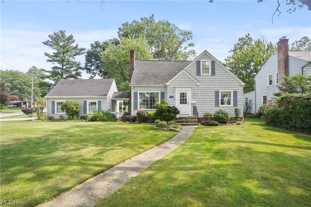 A cornerstone of the neighborhood since 1945, this fabulous Cape Cod in the heart of Cuyahoga Falls is finally available and ready for you! From the well-manicured lawn to the mature trees and landscaping, it’s not what’s on the outside of this home that make it so recognizable, but everything INSIDE that makes it one of the best homes available in the area today. Welcoming front stoop and foyer open to original arched doorways, generously sized living room with wood burning fireplace, large window and crown moldings. The large kitchen with tile floor and granite countertops provide ample storage and counter space, great views of the backyard, is fully applianced, opens to dining and family rooms, and it is completed with convenient desk/planning area. Two large bedrooms and full bath complete first floor. The second floor has multiple closets for storage, the third and largest bedroom, and also boasts home office or extra storage area. Remodeled bathroom with shower complete the secon