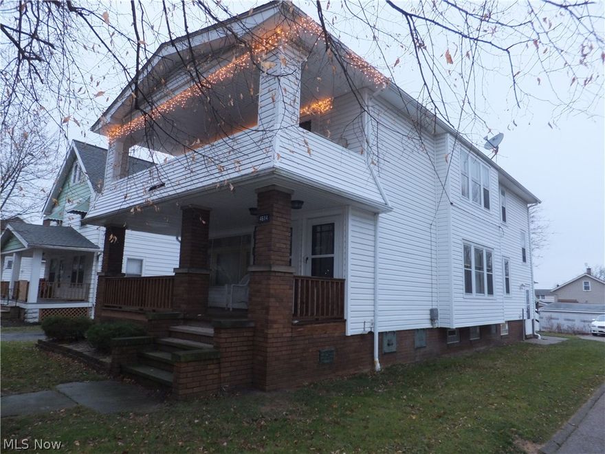 Well-kept vinyl sided two family located in Old Brooklyn, 5 rooms, 2 bedrooms, updated bathrooms, each unit, natural woodwork, window seat with leaded cabinets in formal dining rooms, leaded bookcases w/dec brick fireplaces in living rooms, crown molding, glass block windows, 3rd floor walk-up attic, front porches