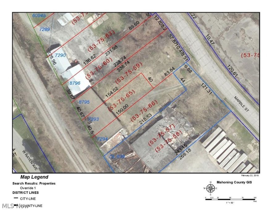 4 big lots, The main building has 9 docks with metal overhead doors. Massive block building at least 22 feet tall all open inside except the small office up the stairs. Also a rear slopped concrete ramp to the rear and side. rail road spur along the rear  of the whole property. Large doors to that side too. Property is completely fenced in. Buildings, parking lot and grounds in their present condition. Being sold  as is. right in Downtown! Super close to expressways, train terminals.Less than 1 minute to 680 entry ramp at Cresent st.  4 lots all together. There is another structure in bad condition with steel trusses and concrete floor, half of this building is down, there is a platform with steps too.  This property is next to Youngstown Barrel and Drum. You can see the rear side of the buildings by driving down Rayen, and looking across the railroad tracks.    No other info. available, will be sold without any tests or repairs done by owner. No contingency sales please. Business has