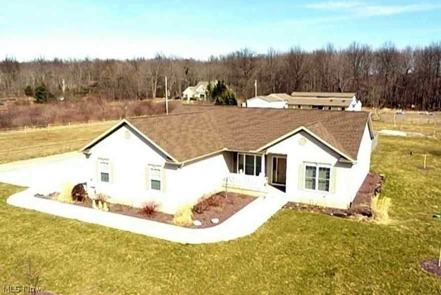 Remarkable 3 bedroom, 2 bath nicely situated on 18+ acres with horse barn, riding ring, fenced pasture and outbuildings. The 2000 square foot home features a spacious great room, formal dining room, kitchen with stainless steel appliances and eating area with access to the deck. The master bedroom offers 2 walk-in closets plus a spacious bath with double sinks and linen storage. Other main-level highlights include two additional bedrooms, full bath, laundry room and open staircase to basement, The basement is huge and has access to the garage. The exterior is a horse lovers dream with a 2 stall barn, riding ring, fenced pasture and outbuildings for storage. What a perfect place to live, ride and relax!