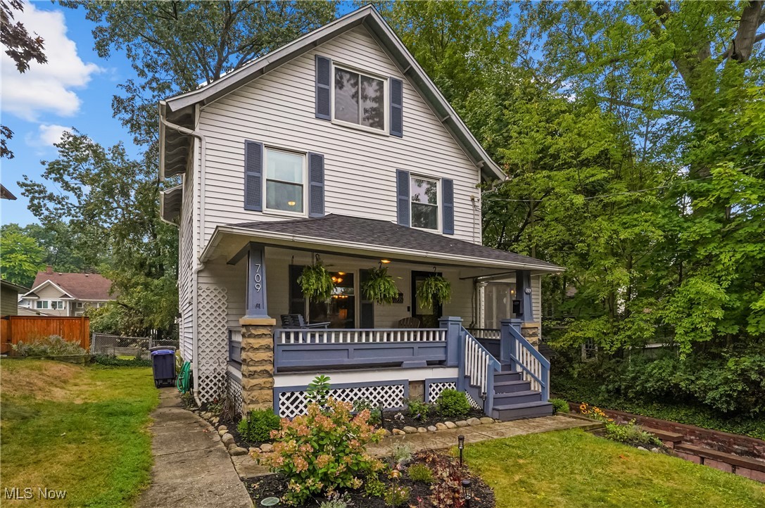 Welcome to this charming century home nestled on a picturesque brick street in the highly desirable Highland Square neighborhood. Character and charm are showcased throughout this home including curved archways, hardwood floors, wood doors with vintage glass knobs, classic crown molding, wide baseboards, and custom built-ins that reflect the craftsmanship of that era.
Enter into the spacious living room, where natural light is abundant with large windows and crown molding in the adjacent sunroom/office. The formal dining room is perfect for entertaining, featuring stunning built-in cabinetry. The updated kitchen offers granite counters, and a convenient powder room completes the first floor. Upstairs, you’ll find three comfortable bedrooms and a full bath, while the third floor offers a private fourth bedroom featuring a walk-in closet. Updates include: New Roof - August, 2025; Furnace and hot water tank - 2023; AC - 2018. An attached one-car garage adds everyday practicality to this unique and character-rich home. Close to the Cuyahoga Valley National Park, restaurants, and library don’t miss your chance to own a piece of Highland Square’s history on one of its most charming streets!