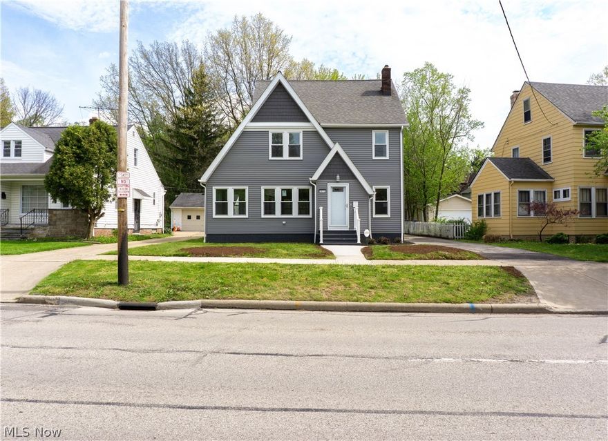 Welcome to 3970 Monticello Boulevard, a beautifully fully renovated home located in the desirable Cleveland Heights community. This move-in ready property has been thoughtfully updated from top to bottom, offering modern finishes, major system upgrades, and stylish design throughout. The completely remodeled kitchen features granite countertops, a marble tile backsplash, and brand-new stainless steel appliances including a refrigerator, stove, microwave, and dishwasher. Updated cabinetry and modern lighting create a bright and functional space ideal for everyday living or entertaining. The living area provides a warm and inviting atmosphere, highlighted by a remote-controlled fireplace with a contemporary stone surround, creating the perfect focal point for relaxing evenings or hosting guests. Throughout the home you will find new flooring on the main level, fresh carpet upstairs, and fresh paint, giving the entire property a clean, modern feel. The bathroom has been fully remodeled with updated fixtures and new toilets, adding both comfort and style. In addition to the cosmetic updates, the home offers important mechanical and structural improvements including all new electrical, updated lighting fixtures, updated windows and doors, vinyl siding, vinyl porch railings, and a rebuilt back porch. The property also features a newer roof, providing added value and peace of mind. Conveniently located just minutes from University Circle, Cleveland Clinic, University Hospitals, and Case Western Reserve University, this home offers easy access to some of the region’s top medical centers, universities, museums, and cultural destinations. Nearby parks, shopping, and dining to add to the convenience of this prime location. With its extensive renovations, modern finishes, and exceptional location, this home is a fantastic opportunity for homeowners.  The landscaping and the driveway seal coat will be done when the weather permits.  This home is violation free!