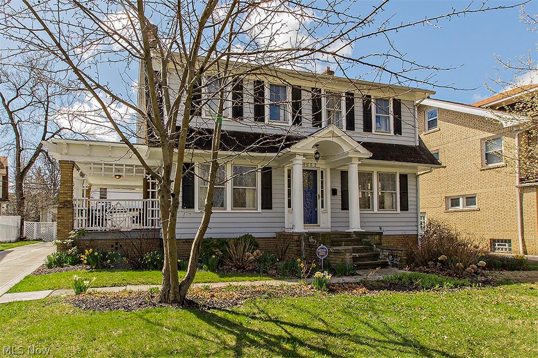 Simply Charming Center Hall Colonial Across From Cain Park. Fresh & Bright. Welcoming Foyer Entry. Hardwood Floors. Spacious Living Room w/Fireplace, Built-Ins and Attached Side Porch To Relax & Listen to Summer Shows. Updated Kitchen w/Granite Counters. 3 Spacious Bedrooms & Updated Full Bath on 2nd. Partially Finished Basement Hang-Out Space. 2 Car Garage w/New Door 2016, Concrete Drive 2013, Glass Block 2013. A Must See!