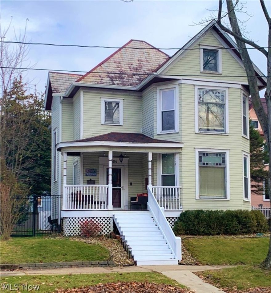 The charming downtown home offers lots of character from yesteryear but many interior updates.  Home is conveniently located to downtown amenities and only a block from the river walking trail. Home offers an updated spacious kitchen with stainless steel appliances, new countertop and leads you to side porch to back patio single car garage.  Dining room is spacious and open to living room with decorative fireplace with original pocket doors that close for privacy.  First floor also offers a updated half bath/laundry area combo.  Second floor offers a second foyer area that offers a seating area for an office space or reading nook, bedrooms offer 2 closets in each one, and an updated full bath offers a soaking jacuzzi tub.  We have a walk up attic and basement for storage, 2nd staircase, fully fenced yard, new air conditioner 2020 and so much more.  Owners letting this beautiful home go due to relocation only!