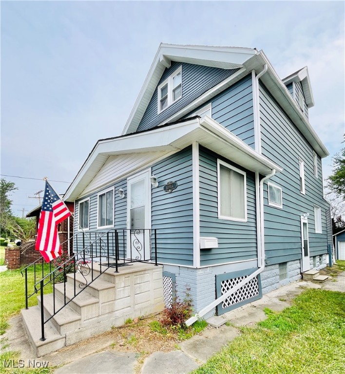 Newly Renovated, Energy Efficient, 3 BR, 1.5 Bath Colonial with Enclosed Front Porch 21 x 7 + Bonus Area on Third Floor 25 x 14, 2 car Garage, on Beautiful Street. Newer Roofs on Home + Garage. Stunning Chef's Kitchen Featuring: Gorgeous Granite Counters, Sleek White Cabinets, Subway Tile Backsplash, Built in Microwave, Gas Oven/Range, Stainless Steel Sink ~ Fabulous Formal Dining Room with Built in Window Seat/Drawers. Spacious Living Room with lots of Natural Light, Back Entry off Kitchen, New, Amazing Bathroom with Marble + Glass Tile, Tub/Shower Combo, 2 Linen Closets + Entry to Third Floor Bonus Room. Interior Paint/Carpet/Lighting/Kitchen/Bathroom/Luxury Vinyl Plank Flooring, Backyard Fence, A/C Units 2025. Replacement Windows/Doors. 1/2 Bath in the Basement. Concrete Garage Floor + Doors 2025. Over $40k in Improvements. Close to Cleveland Hopkins Airport, Downtown Cleveland, Edgewater Park, Kamm's Corner, Lakewood, RTA, Major Highways, Downtown Cleveland, West Park, Dining, Entertainment, Hospitals, Shopping, Westside Market. Make Your Appointment today ~