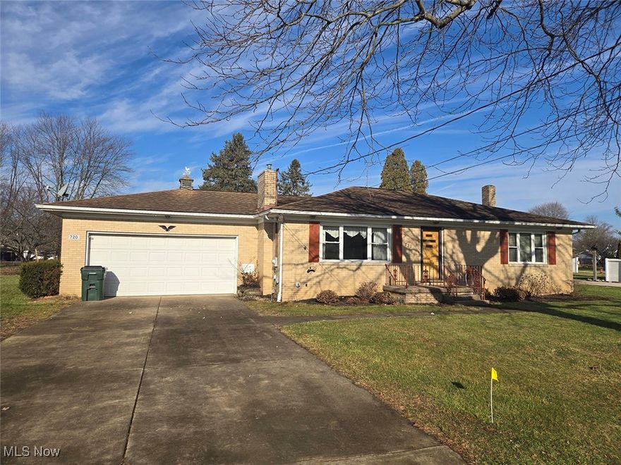 Welcome Home to this quality brick ranch built in 1956 with 1,408 sqft. The main level features a spacious kitchen with a dining area & living room with a fireplace. Two nice-sized bedrooms with hardwood floors & a full bath with a walk-in shower. Glazed tile basement features a rec room with a fireplace, kitchenette with a bar & full bath. Gas F/A Furnace, Central A/C & Breaker Electric. Laundry hookup available on the main level in the second bedroom or in the Basement. Enclosed Porch is perfect for relaxing and entertaining. Attached two-car garage. Nice .55-acre level lot 120 x 201 with a garden shed for all your storage needs. Public Water & Sewer. Parcel #4200953. Convenient Location close to amenities. Home is well-maintained & ready for your personal touch & updating!