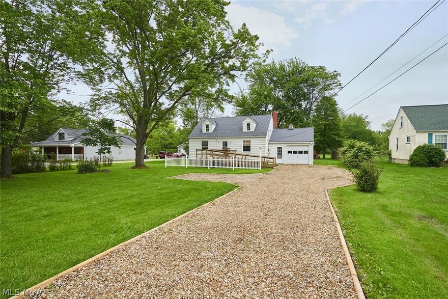 Charming Cape Cod on nearly an acre in North Royalton. Plenty of land to stretch out on with the privacy of woods in the back. 2 of the 3 bedrooms are located on the first floor with the bathroom. The large 3rd bedroom is on the second floor with convenient built-ins. The spacious 1-car garage could be a tandem 2-car garage featuring a wood burner and lots of extra storage space.